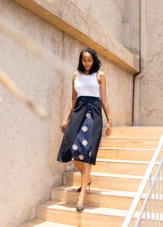 Midnight Mosaic Wrap Skirt