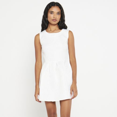 Slim Cut Mini Dress - White