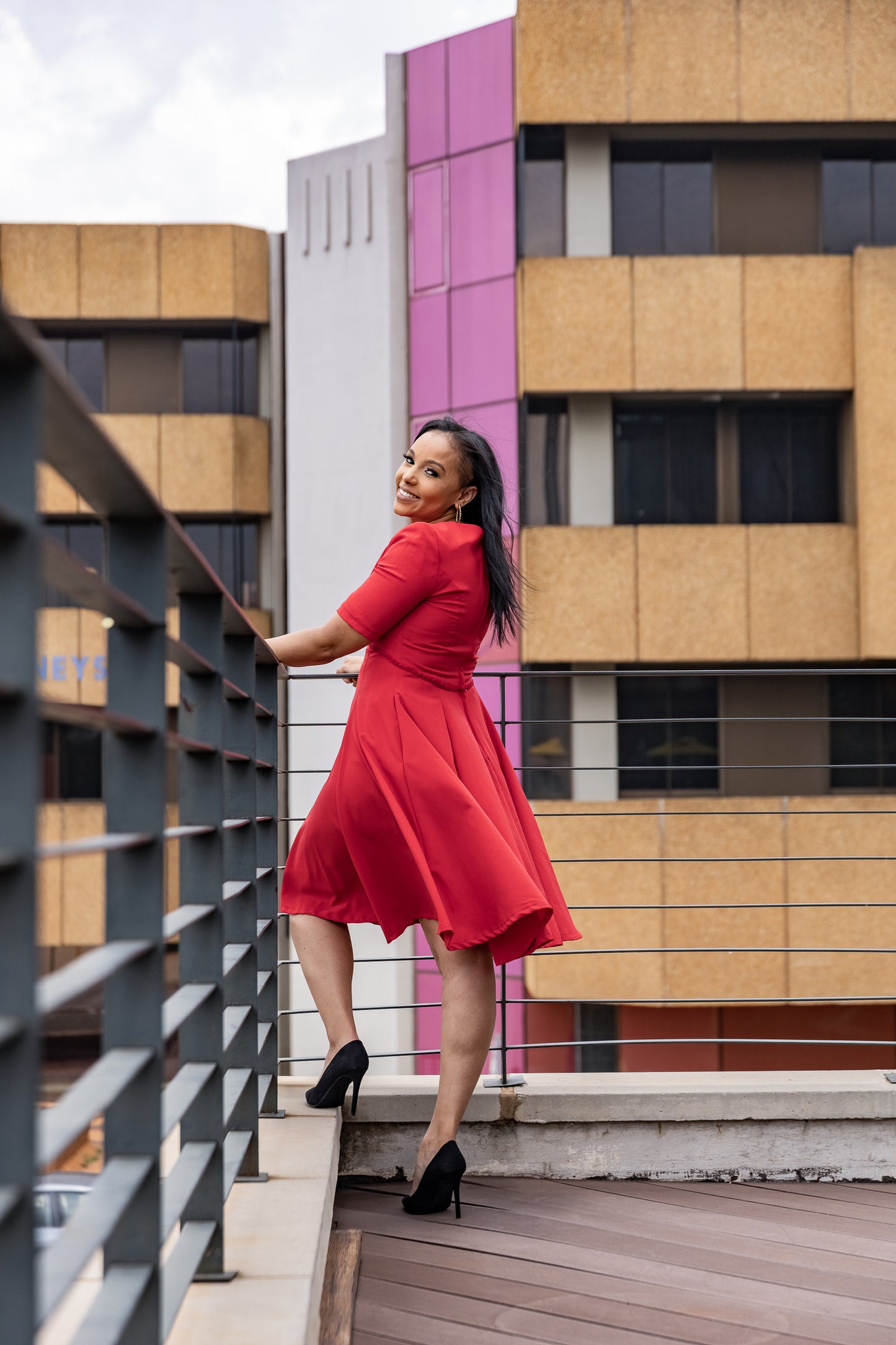 Laverne Flare Dress - Red