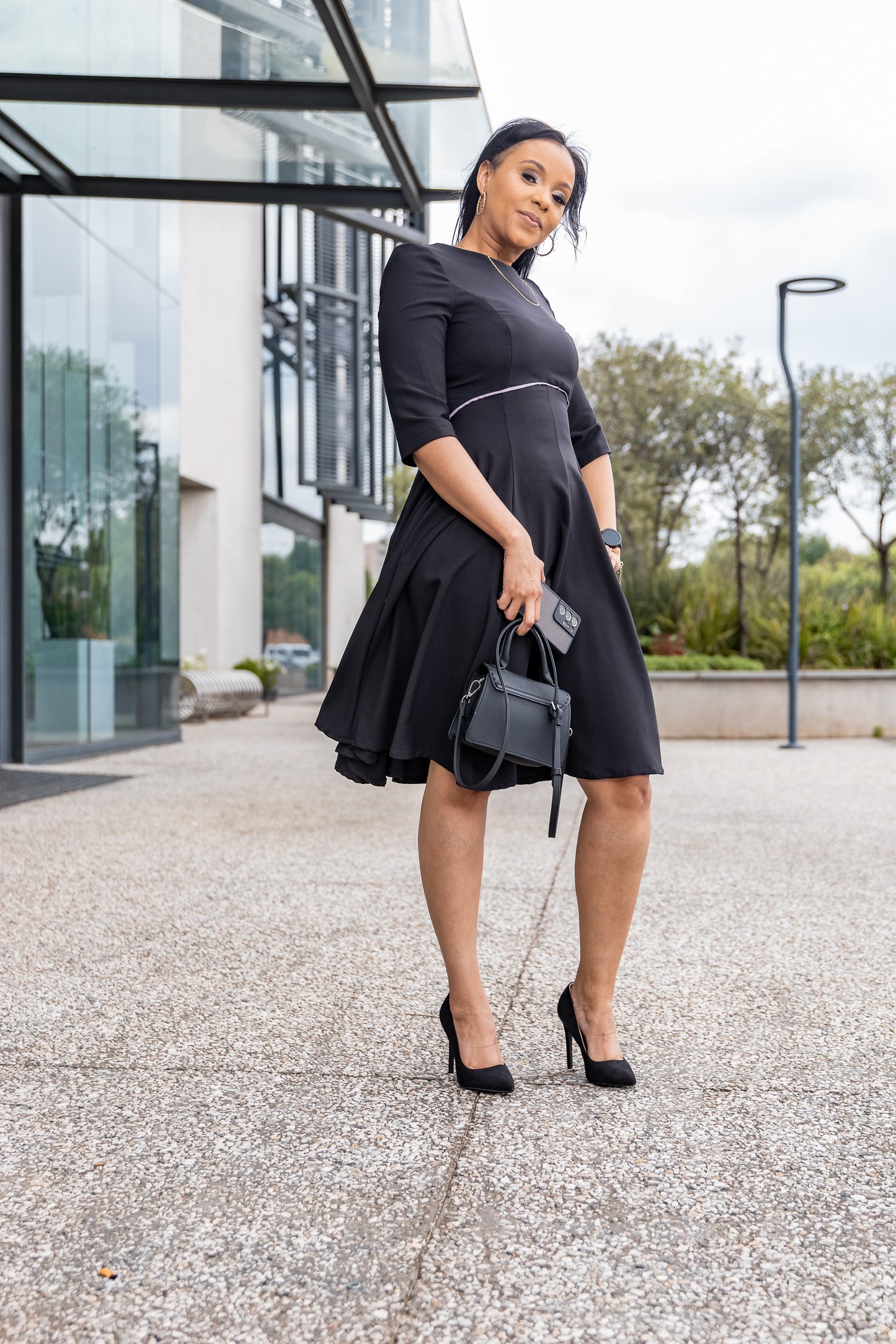 Laverne Flare Dress - Black